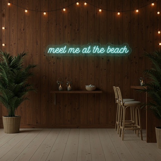 Meet Me at the Beach LED Neon Sign, Beach Theme Neon Sign
