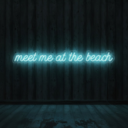 Meet Me at the Beach LED Neon Sign, Beach Theme Neon Sign