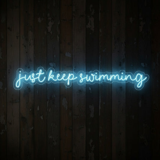 Just Keep Swimming LED Neon Sign, Beach Theme Neon Sign