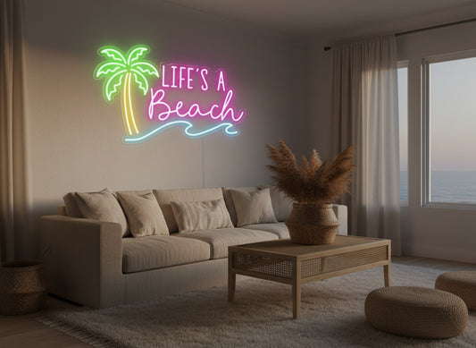 Life’s a Beach LED Neon Sign, Beach Theme Neon Sign