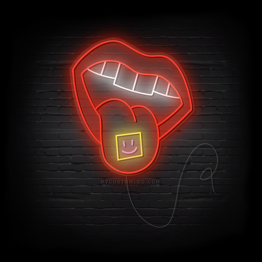 Psychedelic Tongue LED Neon Sign