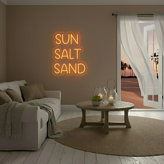 Sun Salt Sand LED Neon Sign, Beach Theme Neon Sign