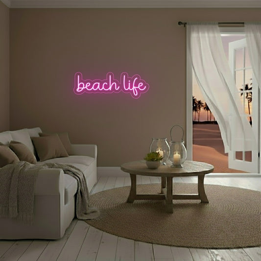 Beach Life LED Neon Sign, Beach Theme Neon Sign