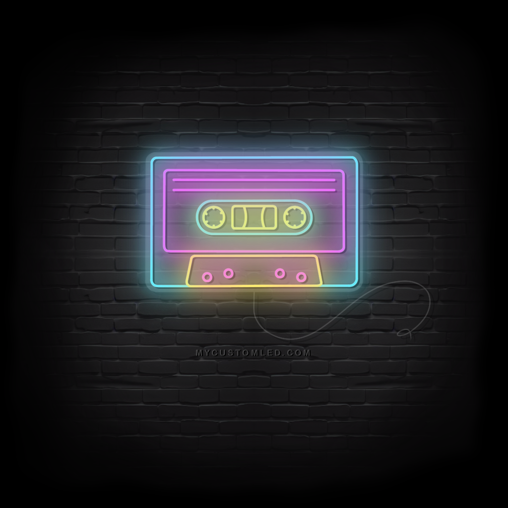 Retro Cassette Tape LED Neon Sign