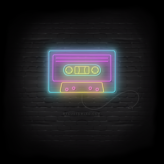 Retro Cassette Tape LED Neon Sign