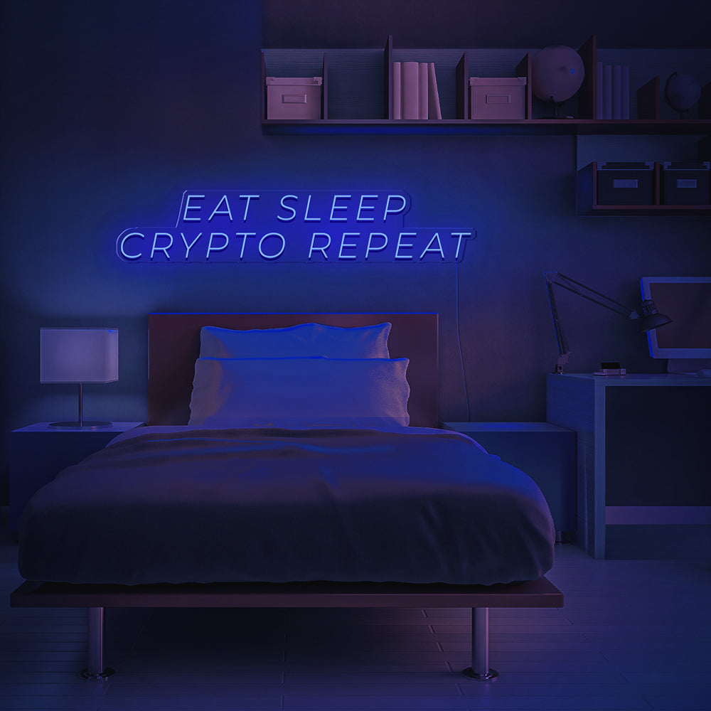 Eat Sleep Crypto Repeat Neon LED Sign