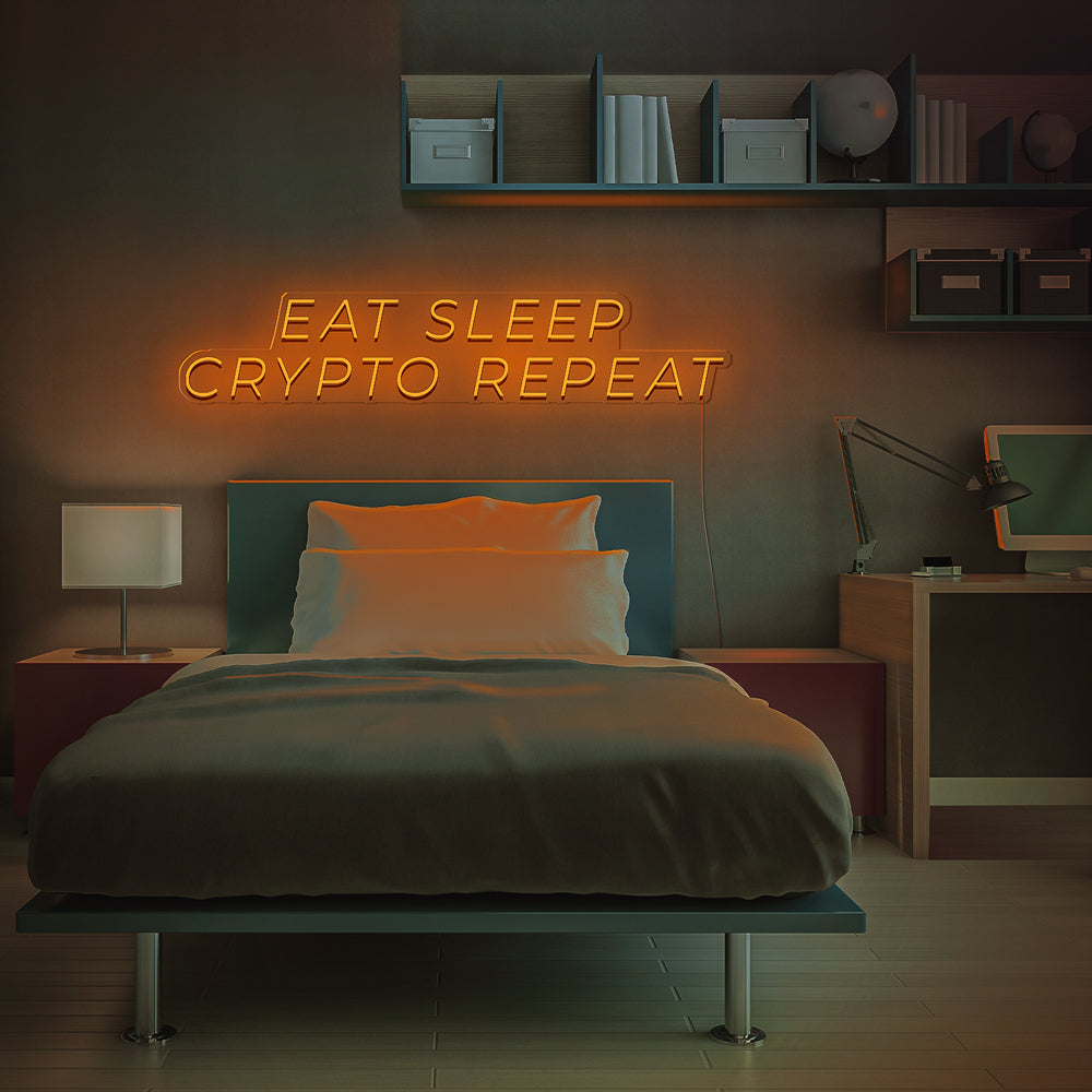 Eat Sleep Crypto Repeat Neon LED Sign