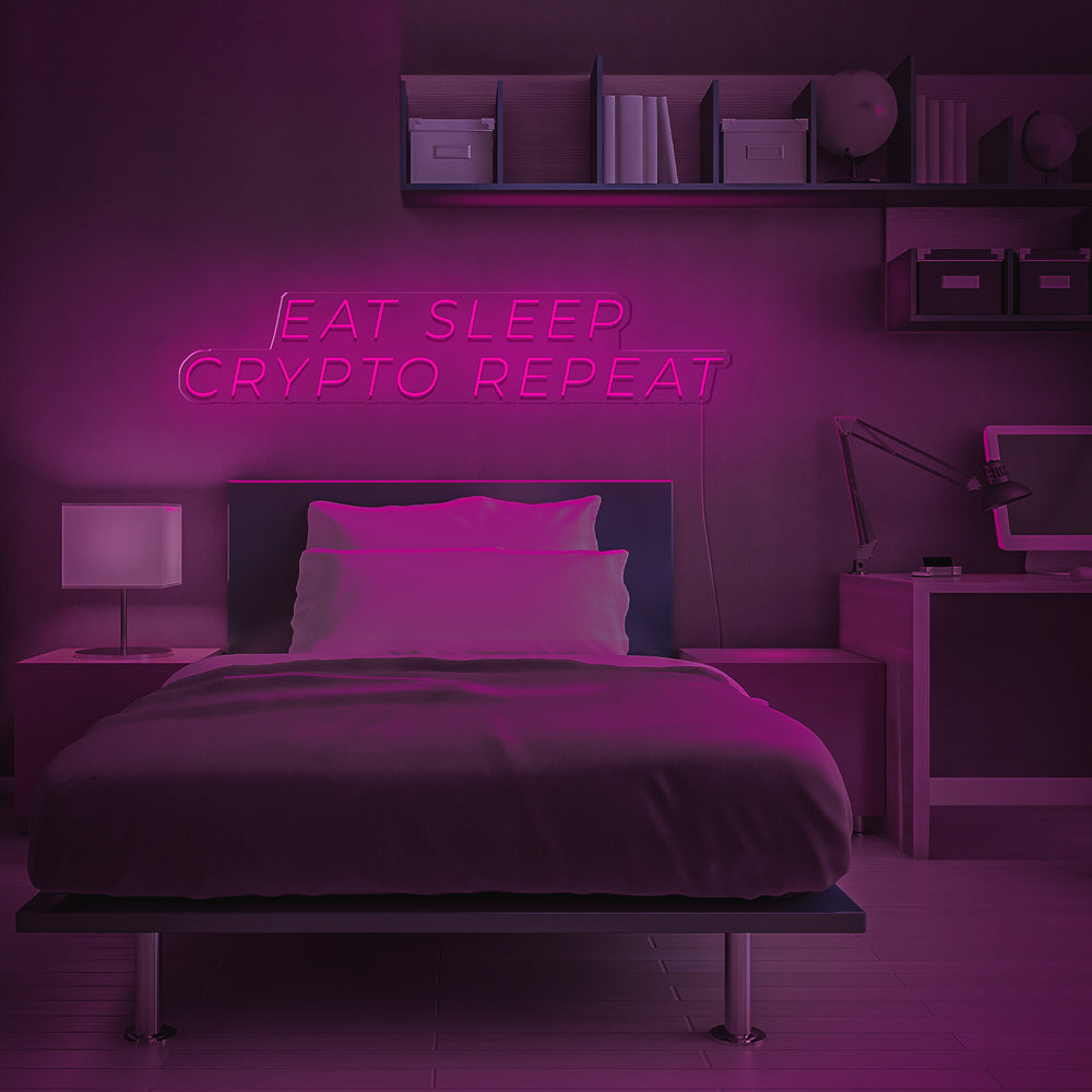 Eat Sleep Crypto Repeat Neon LED Sign