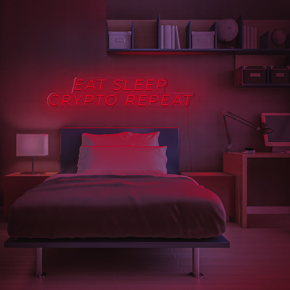 Eat Sleep Crypto Repeat Neon LED Sign