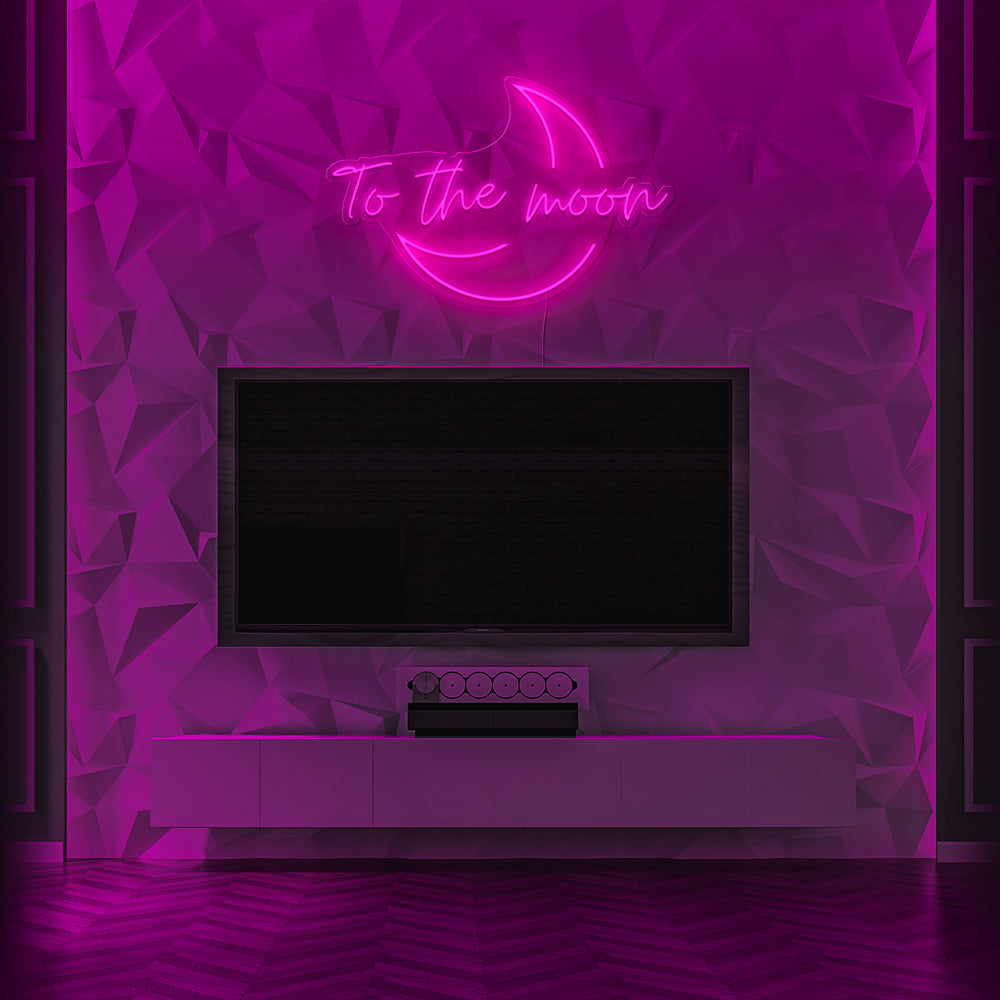 To The Moon Neon LED Sign