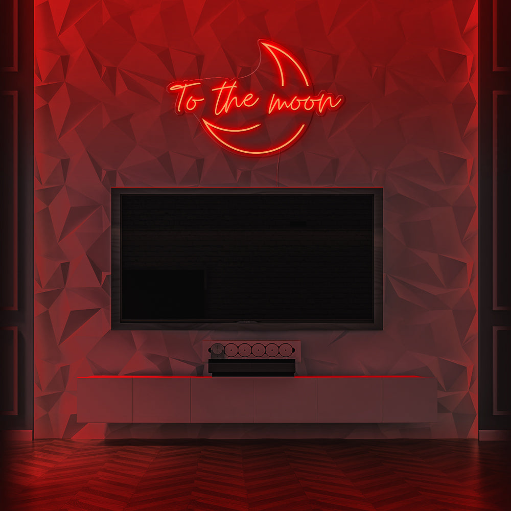 To The Moon Neon LED Sign