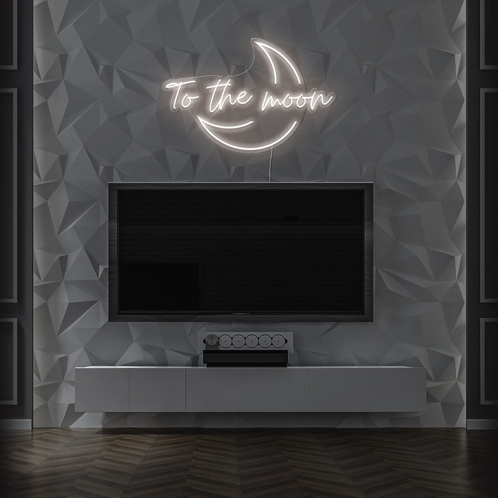 To The Moon Neon LED Sign