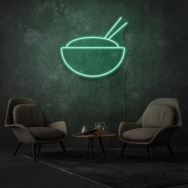 Bowl With Chopsticks LED Neon Sign