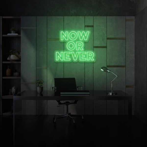 Now or Never LED Neon Sign