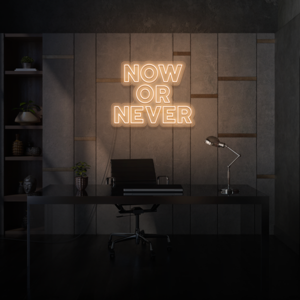 Now or Never LED Neon Sign