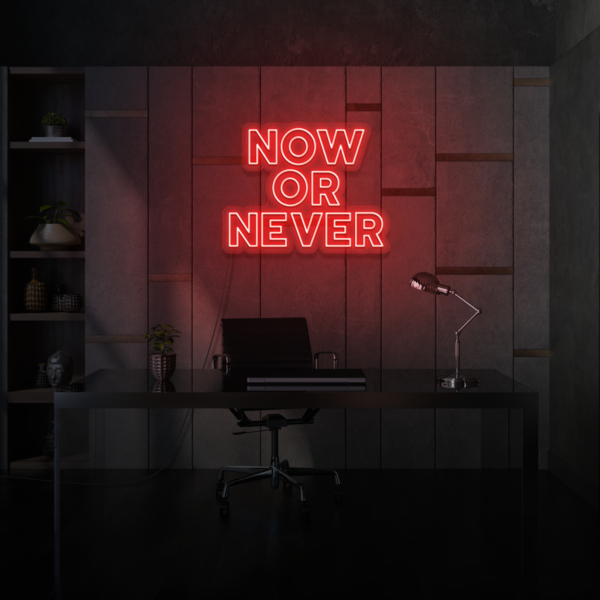 Now or Never LED Neon Sign
