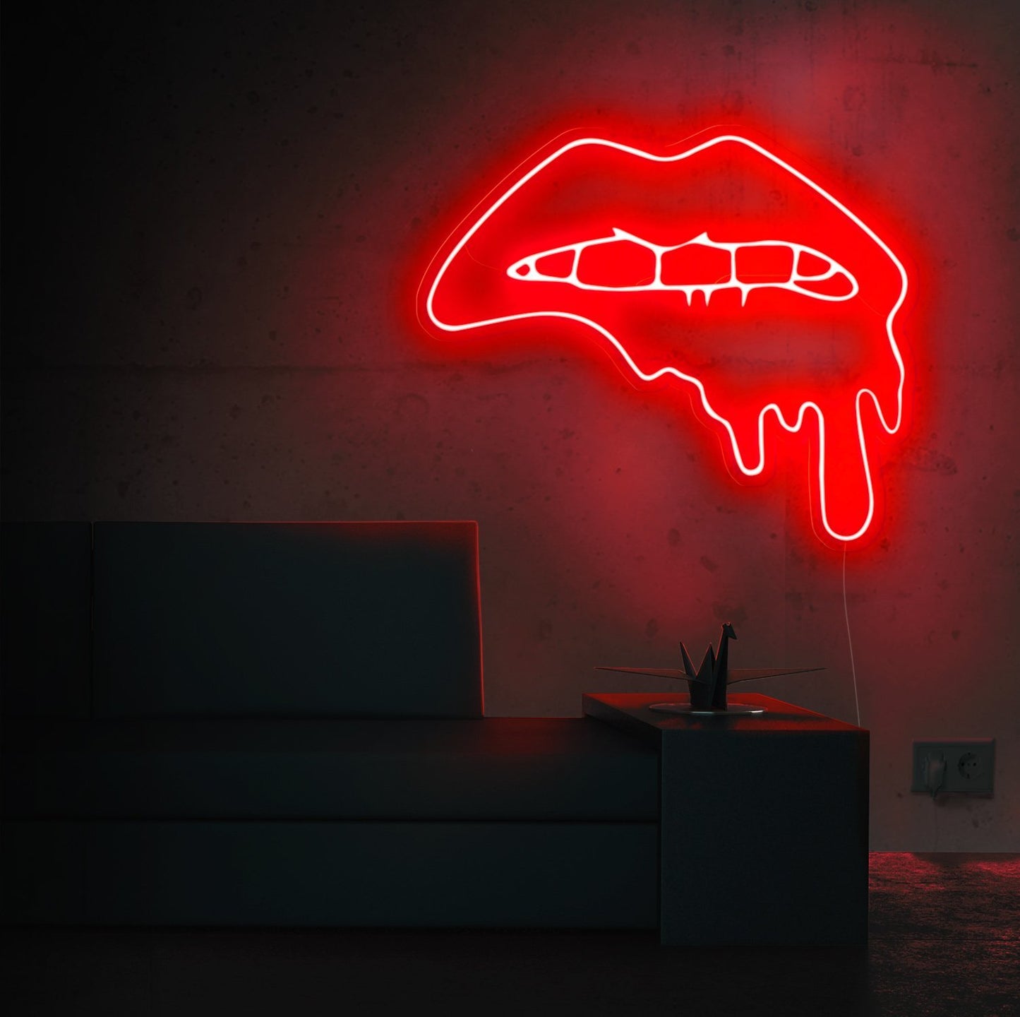 Dripping Lips LED Neon Sign