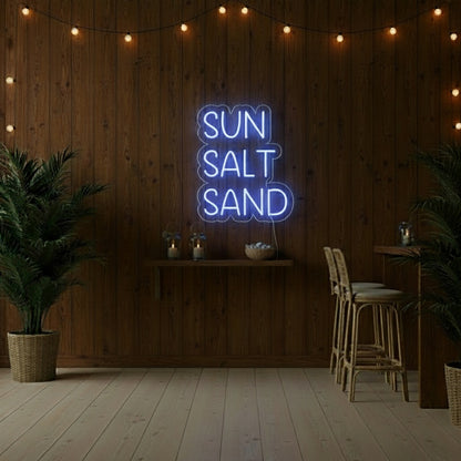 Sun Salt Sand LED Neon Sign, Beach Theme Neon Sign