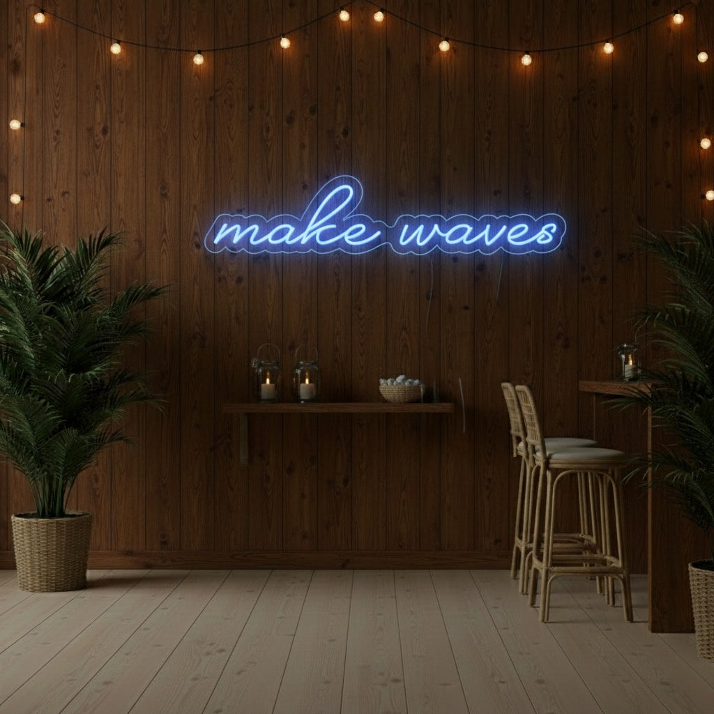 Make Waves LED Neon Sign, Beach Theme Neon Sign