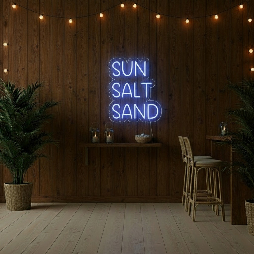 Sun Salt Sand LED Neon Sign, Beach Theme Neon Sign