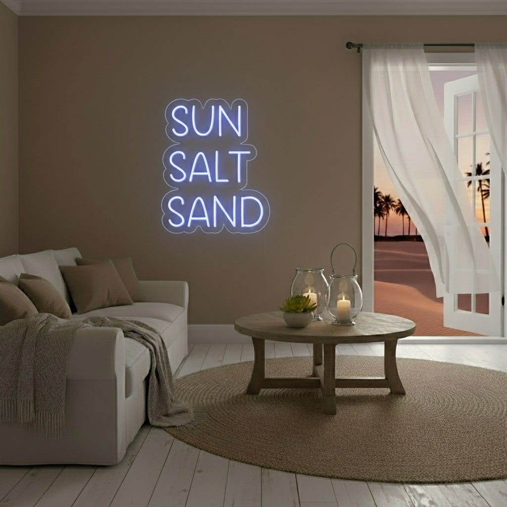 Sun Salt Sand LED Neon Sign, Beach Theme Neon Sign