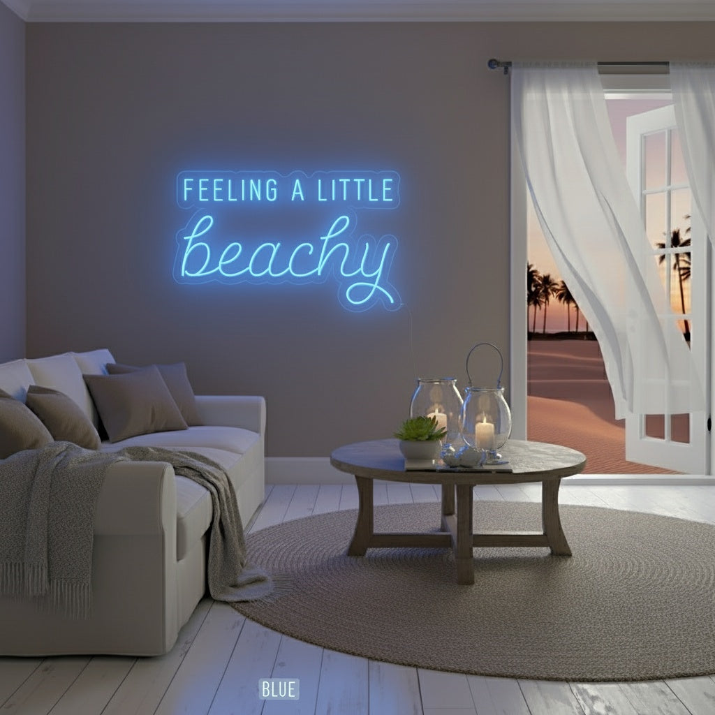 Feeling a Little Beachy LED Neon Sign, Beach Theme Neon Sign V2
