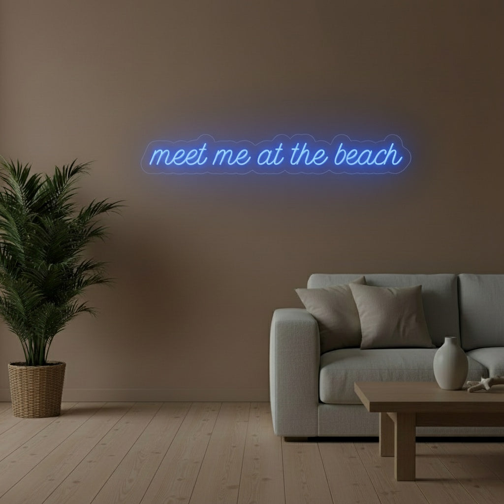Meet Me at the Beach LED Neon Sign, Beach Theme Neon Sign