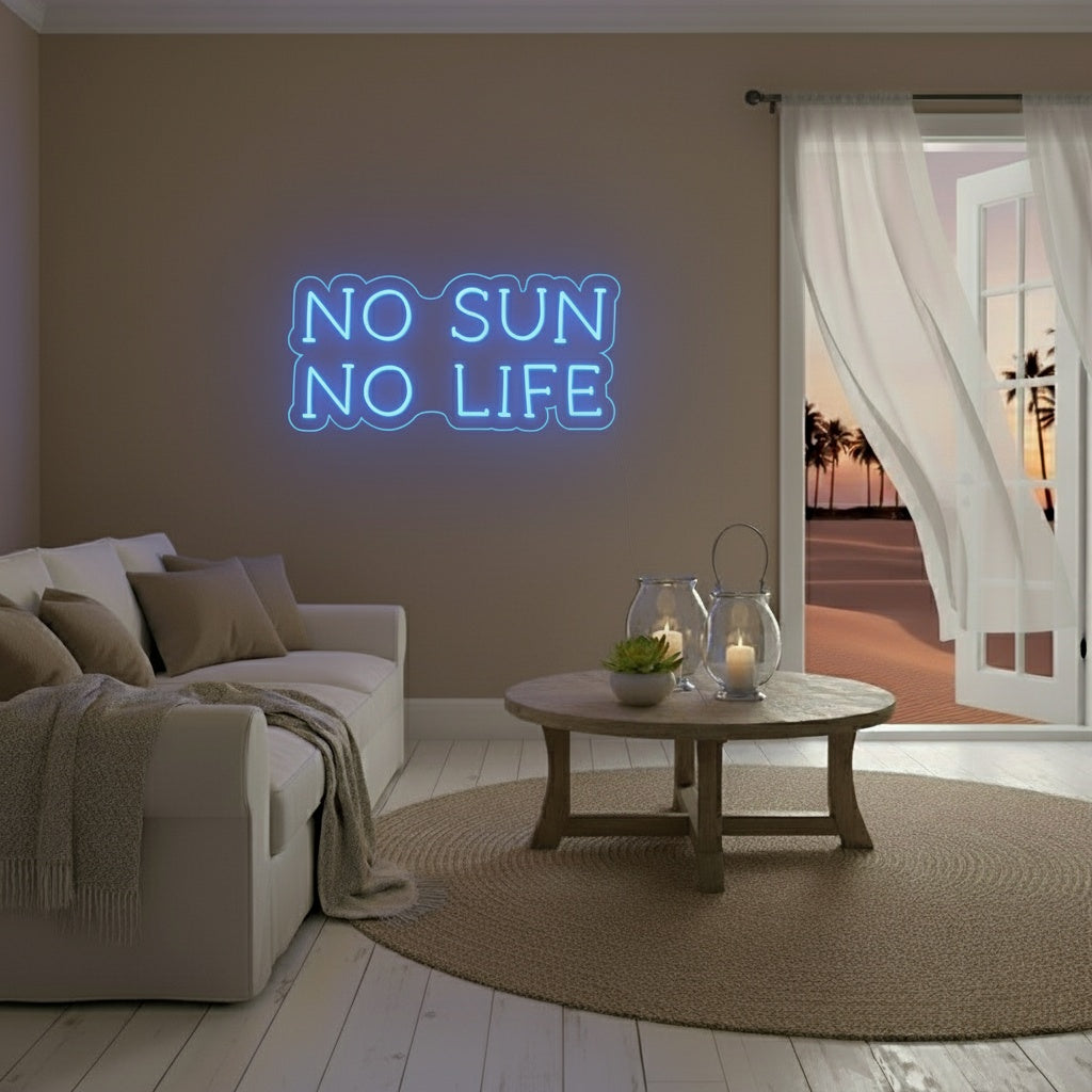 No Sun No Life LED Neon Sign, Beach Theme Neon Sign