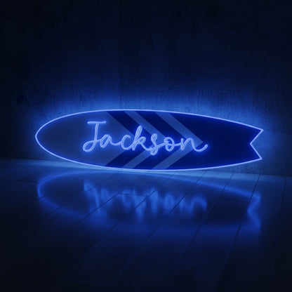 Custom Name Surfboard LED Neon Sign, Beach Theme Neon Sign