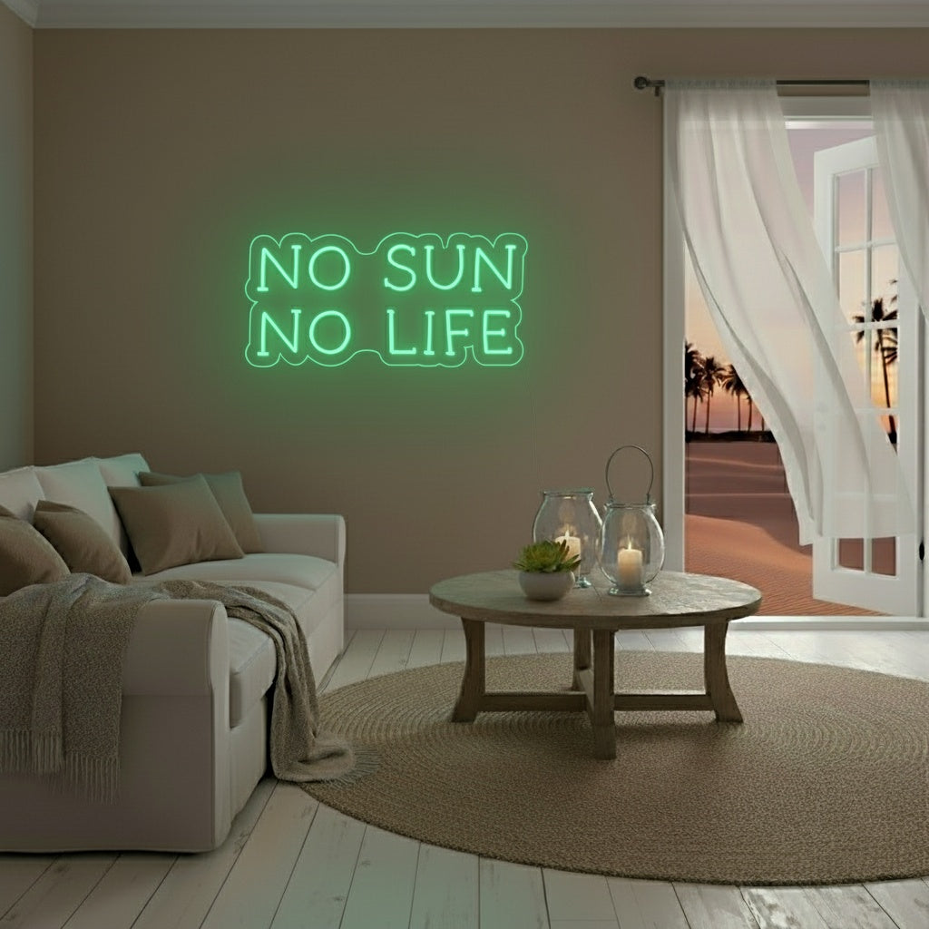 No Sun No Life LED Neon Sign, Beach Theme Neon Sign