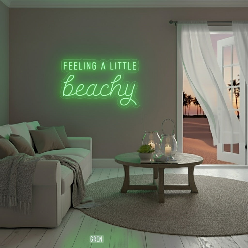 Feeling a Little Beachy LED Neon Sign, Beach Theme Neon Sign V2