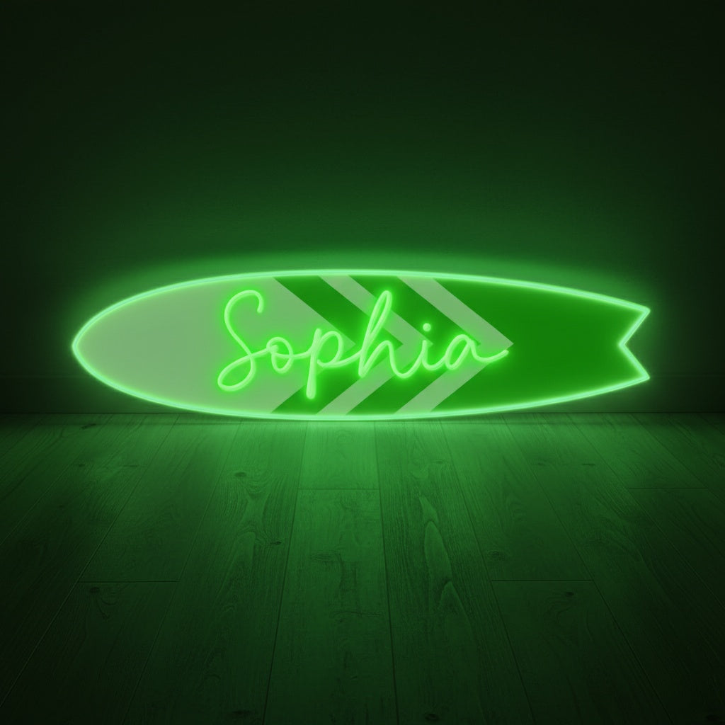 Custom Name Surfboard LED Neon Sign, Beach Theme Neon Sign