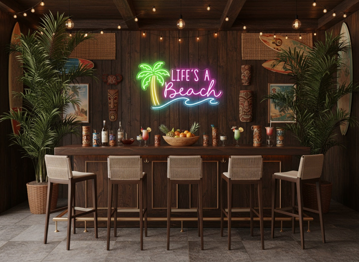 Life’s a Beach LED Neon Sign, Beach Theme Neon Sign