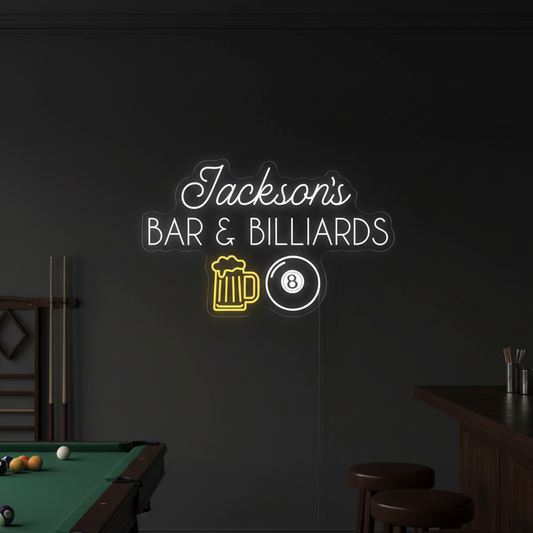 Personalized Bar and Billiards LED Neon Sign