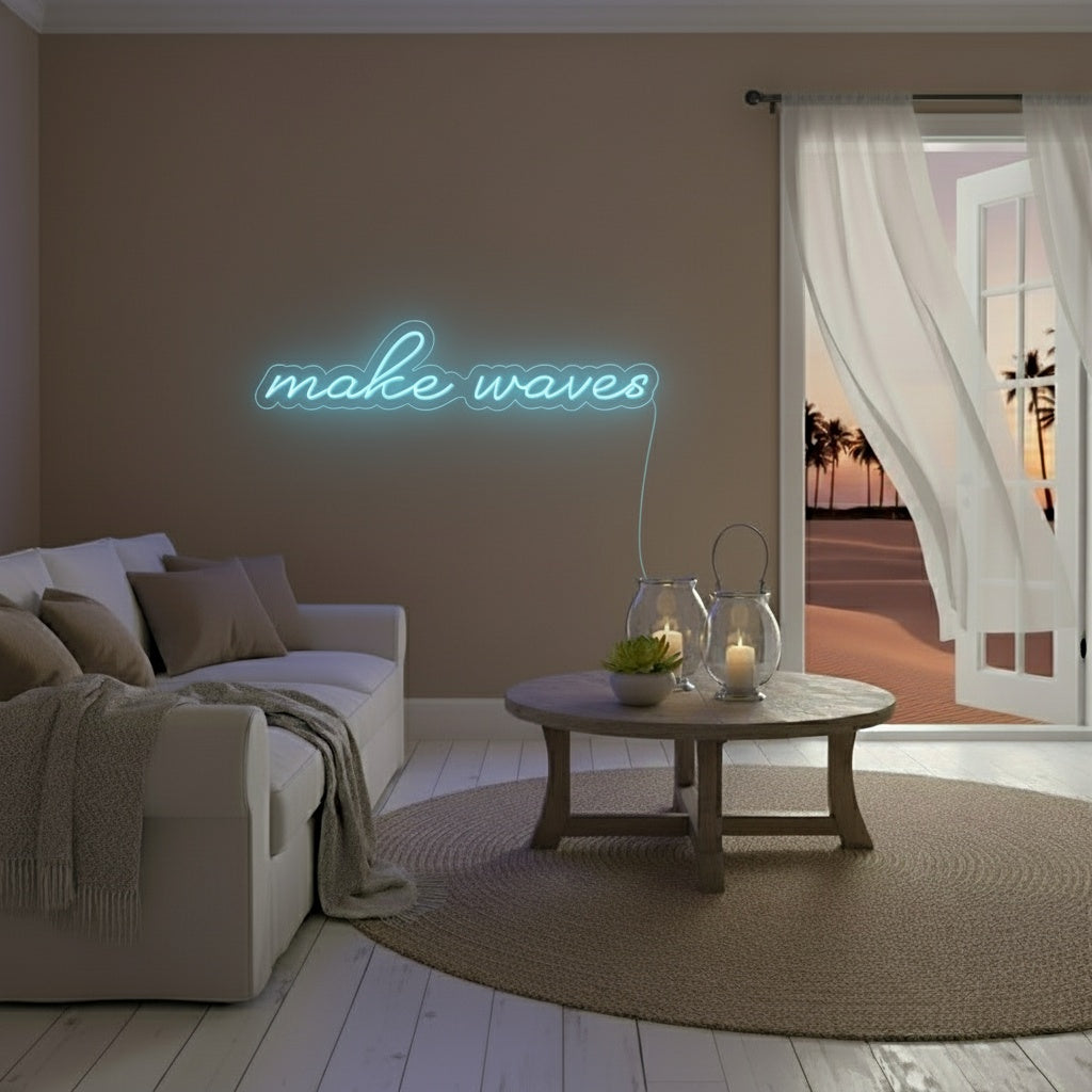 Make Waves LED Neon Sign, Beach Theme Neon Sign