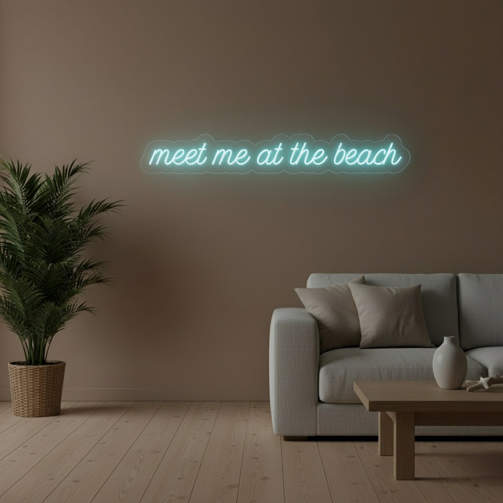 Meet Me at the Beach LED Neon Sign, Beach Theme Neon Sign