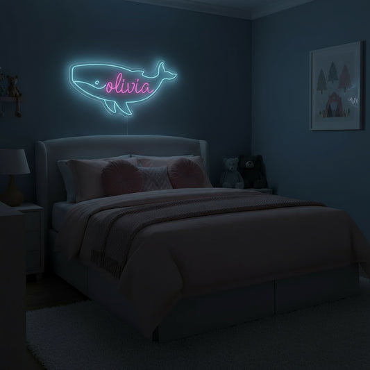 Custom Name Whale LED Neon Sign