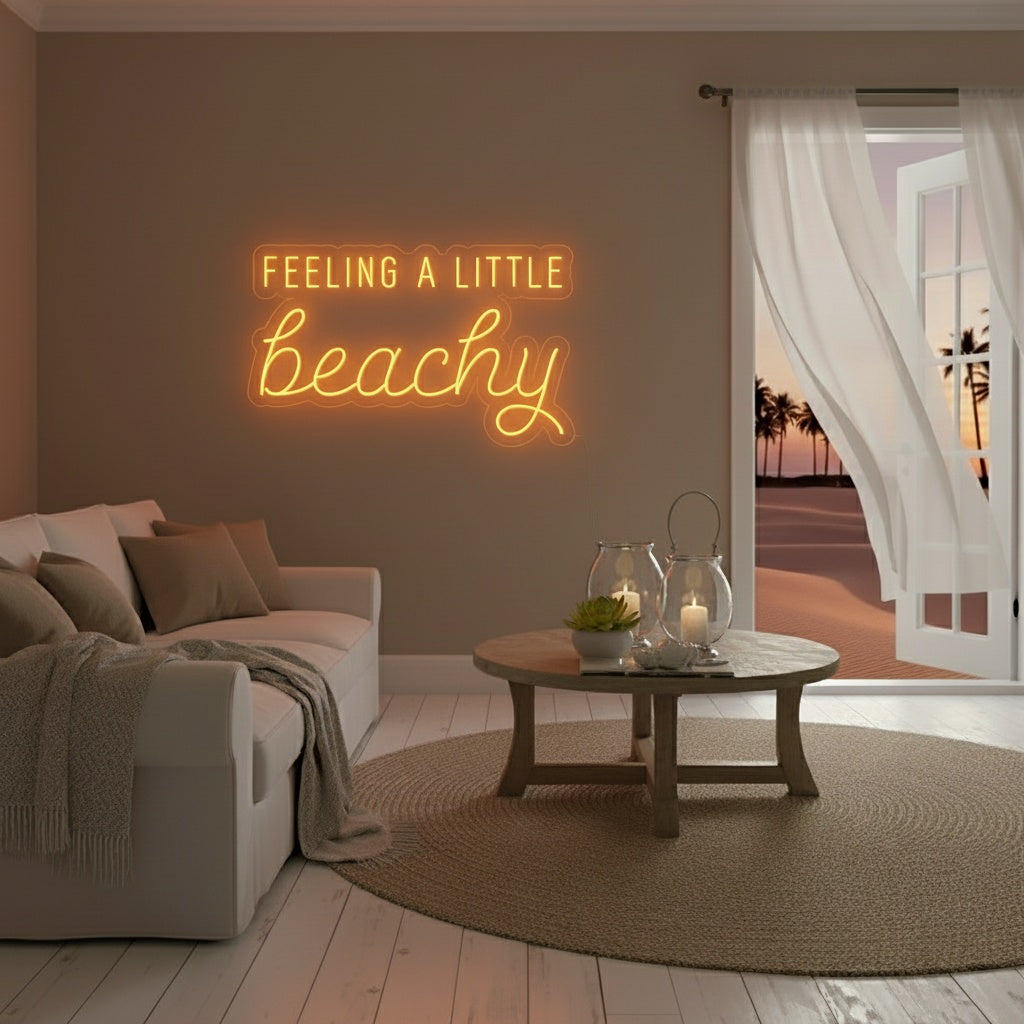 Feeling a Little Beachy LED Neon Sign, Beach Theme Neon Sign V2