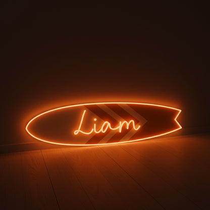 Custom Name Surfboard LED Neon Sign, Beach Theme Neon Sign