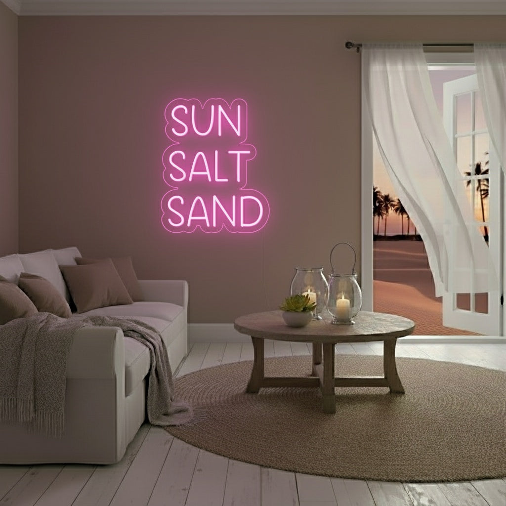 Sun Salt Sand LED Neon Sign, Beach Theme Neon Sign