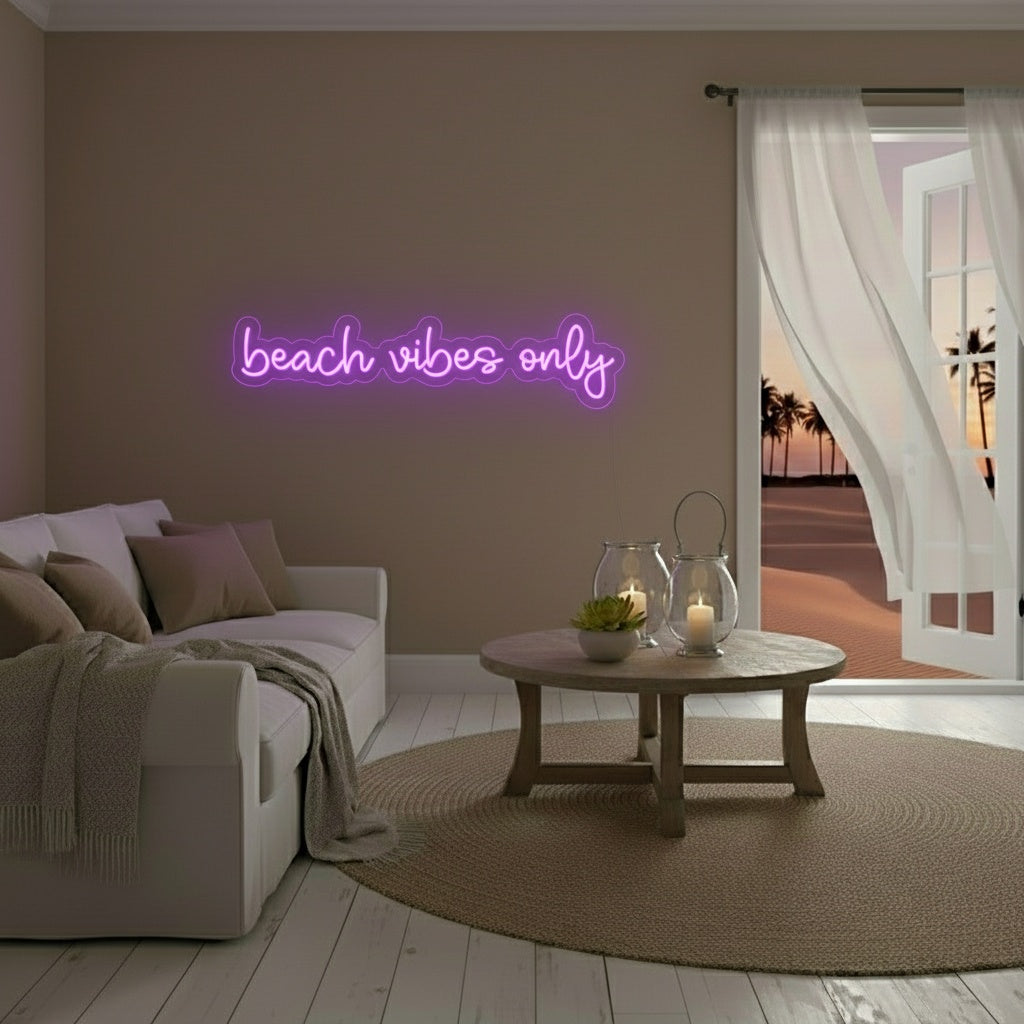 Beach Vibes Only LED Neon Sign, Beach Theme Neon Sign
