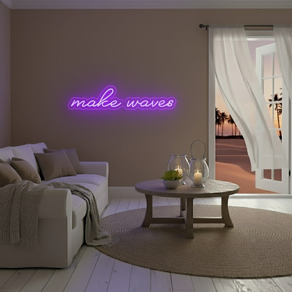 Make Waves LED Neon Sign, Beach Theme Neon Sign