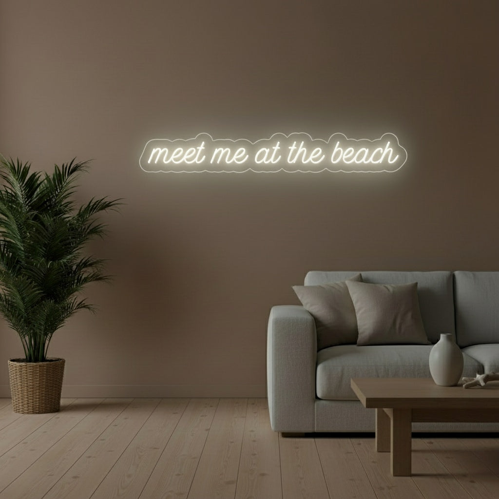 Meet Me at the Beach LED Neon Sign, Beach Theme Neon Sign