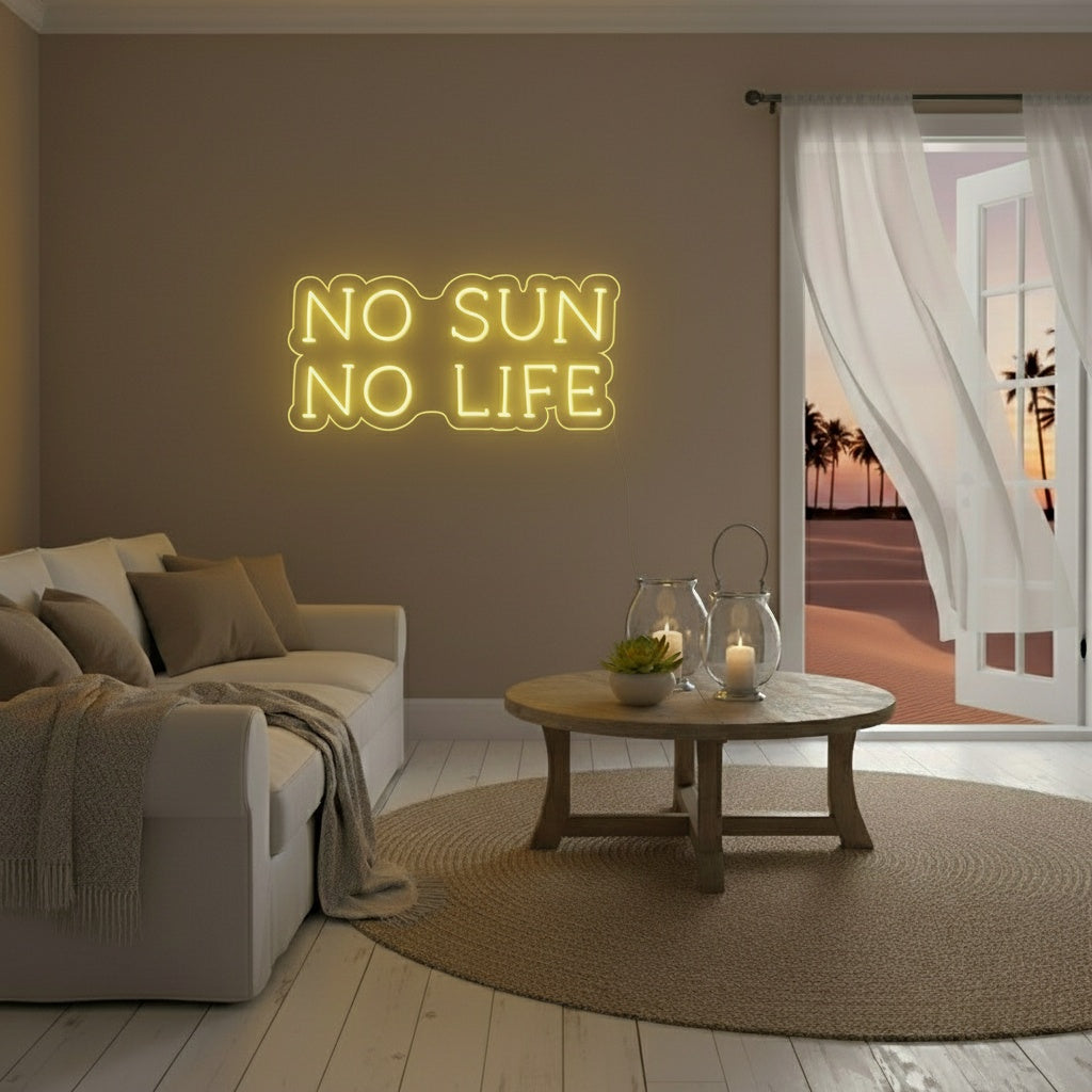 No Sun No Life LED Neon Sign, Beach Theme Neon Sign