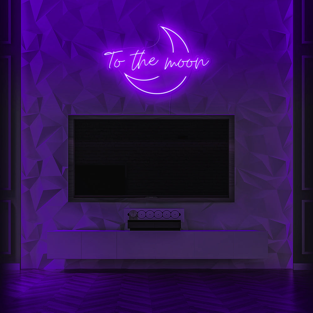 To The Moon Neon LED Sign
