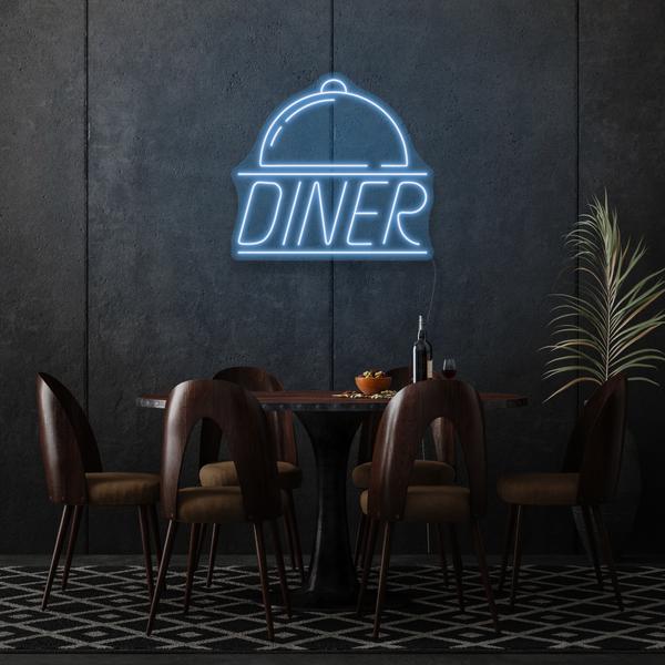 Diner On Silver Plates LED Sign