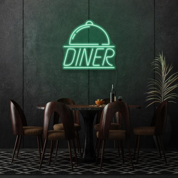 Diner On Silver Plates LED Sign