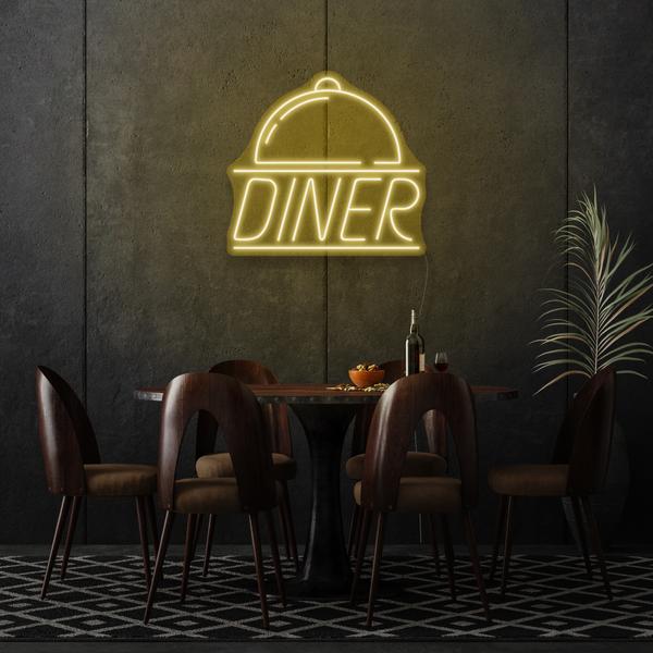 Diner On Silver Plates LED Sign